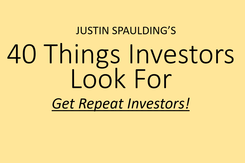 40 Things Investors Look For Program